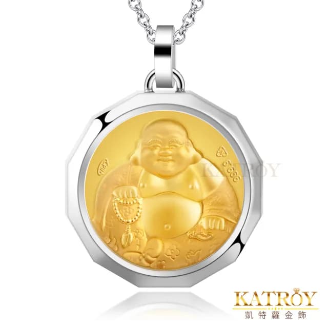 【KATROY】十二生肖．金飾項鍊．母親節禮物(彌勒佛)