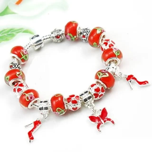 【米蘭精品】現貨+預購 串珠手鍊(琉璃珠精美蝴蝶高跟鞋時尚母親節情人節生日聖誕節交換禮物女飾品72l66)