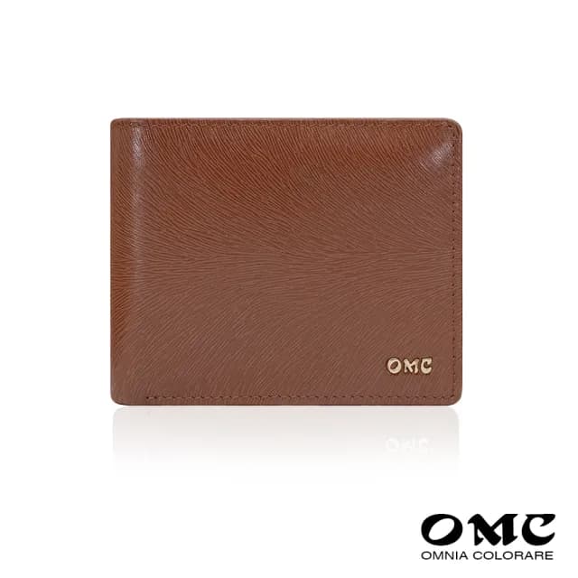 【OMC】父親節禮物 真皮包包  馬鬃紋質感頭層牛皮短夾(棕色-6款任選)