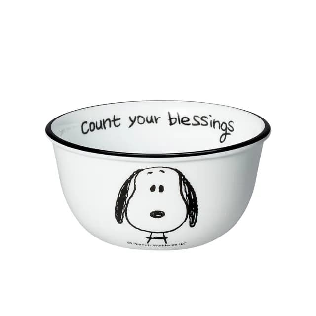 【CORELLE 康寧餐具】SNOOPY 復刻黑白325ml飯碗(411)