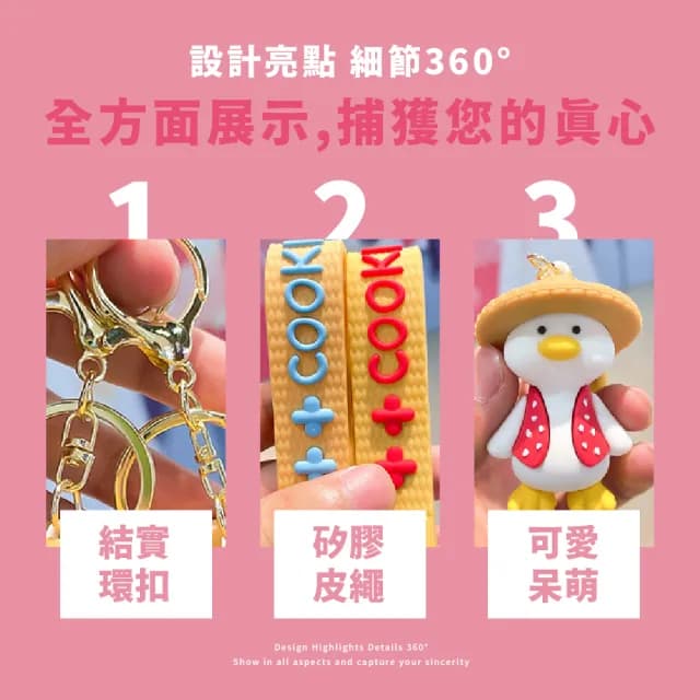 【配件小物】情人節禮物 ins可愛搞怪草帽鴨吊飾2入(包包掛飾 鑰匙圈 裝飾 汽車扣件 情侶 公仔