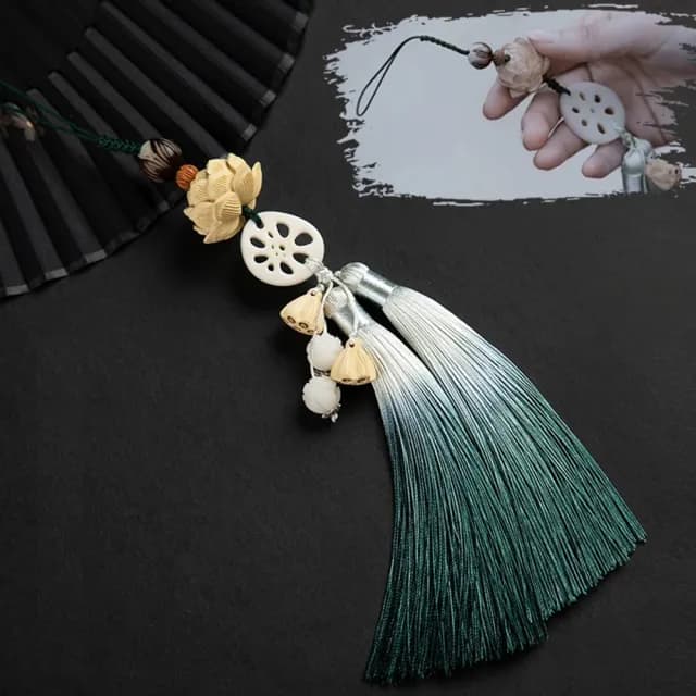 【米蘭精品】現貨+預購 手機掛飾鑰匙扣(菩提黃楊木蓮花流蘇包包配飾母親節情人節生日聖誕節禮物4款73xd20)