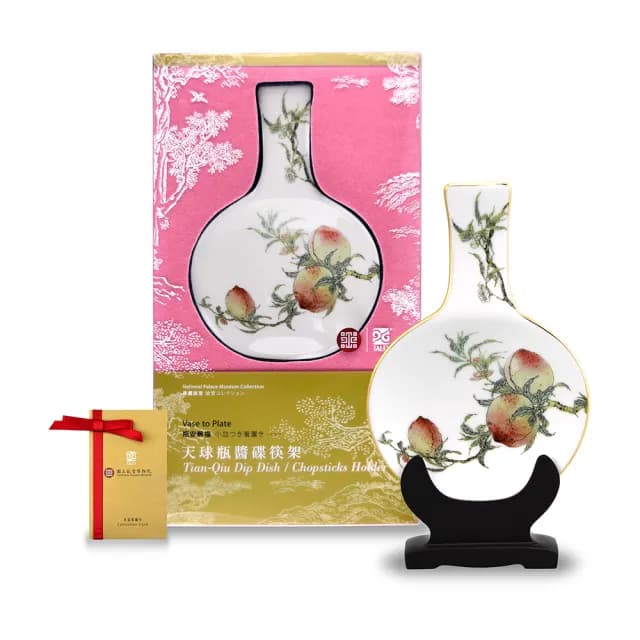 【TALES 神話言】瓶安蘸福-蟠桃醬碟筷架(文創 禮品 禮物 收藏)