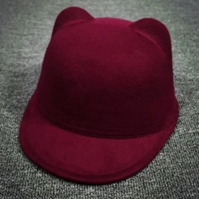 【米蘭精品】現貨+預購 馬術帽毛呢帽(可愛小耳朵時尚純色情人節生日聖誕節交換禮物女帽子72b4)