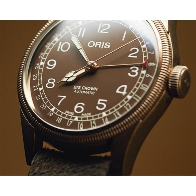 【ORIS 豪利時】BIG CROWN 指針式日期青銅錶 送禮 禮物 推薦(0175477413166-0752074BR)