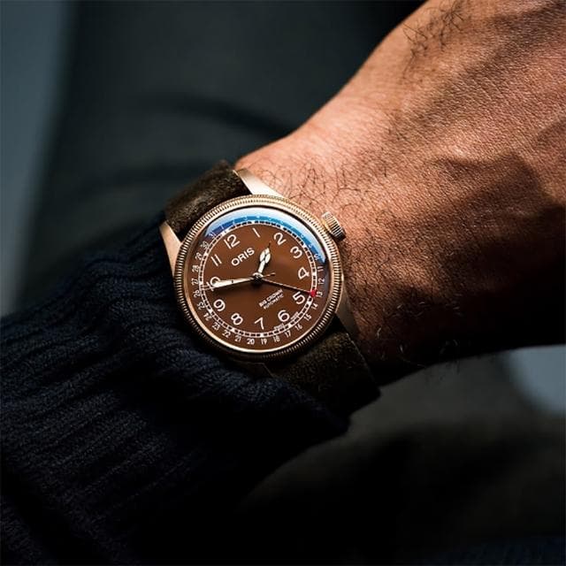 【ORIS 豪利時】BIG CROWN 指針式日期青銅錶 送禮 禮物 推薦(0175477413166-0752074BR)