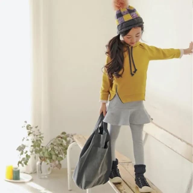 【橘魔法】百搭經典內搭褲褲裙 一般薄棉(內搭褲 假兩件 褲裙   女童褲 兒童 童裝 中小童 大童)