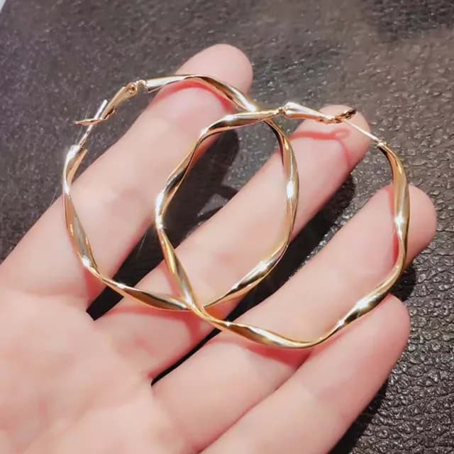 【Emi 艾迷】歐美不規則大圈圈925銀針耳環