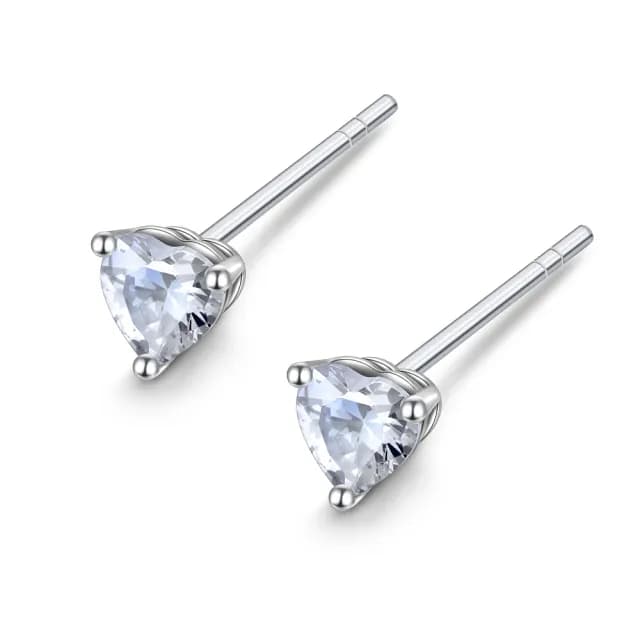 【AchiCat】純銀耳環．耳針式．愛心(送閨蜜．白色情人節禮物．3MM/4MM)