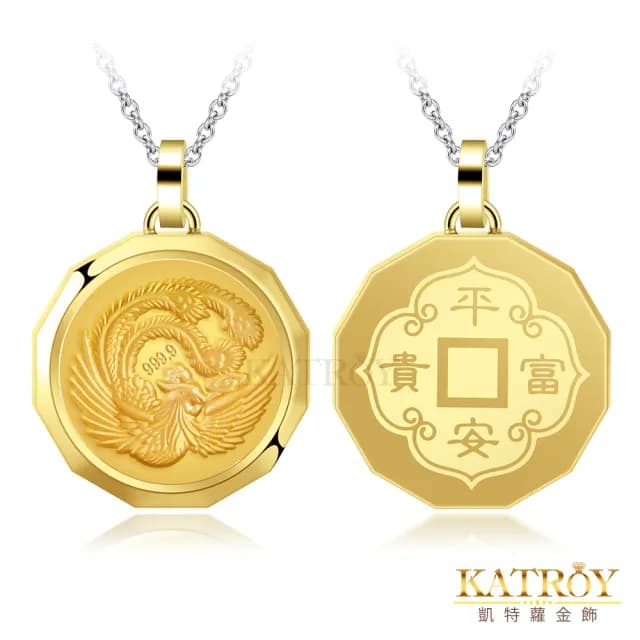 【KATROY】黃金項鍊．母親節禮物．金箔(吉祥鳳)