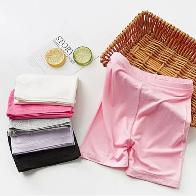 【橘魔法】（全色6件組）涼感 女童防走光 安全褲 內搭褲 透氣莫代爾 素色安全褲(內搭褲 女童 童裝 兒童)