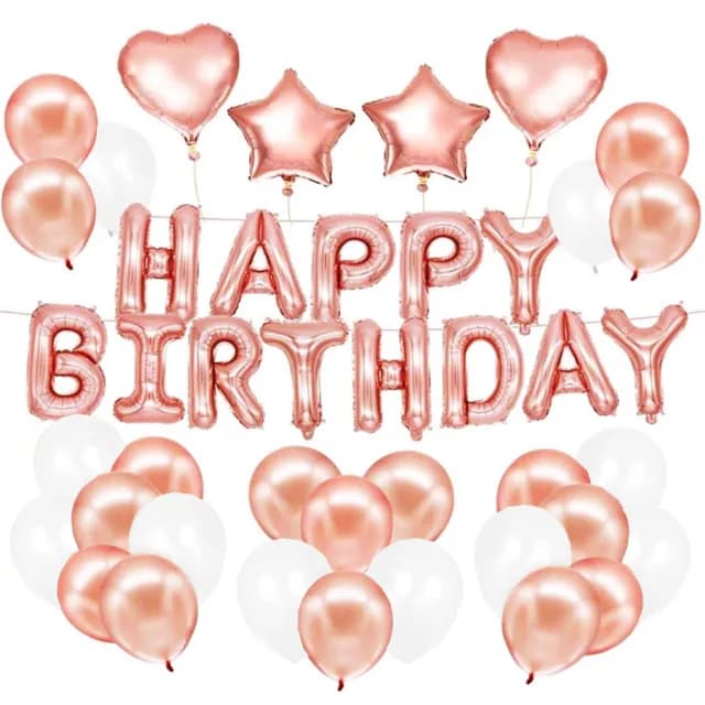 極美玫瑰金生日氣球組(氣球 生日氣球 派對 佈置 求婚告白 裝飾 布置)