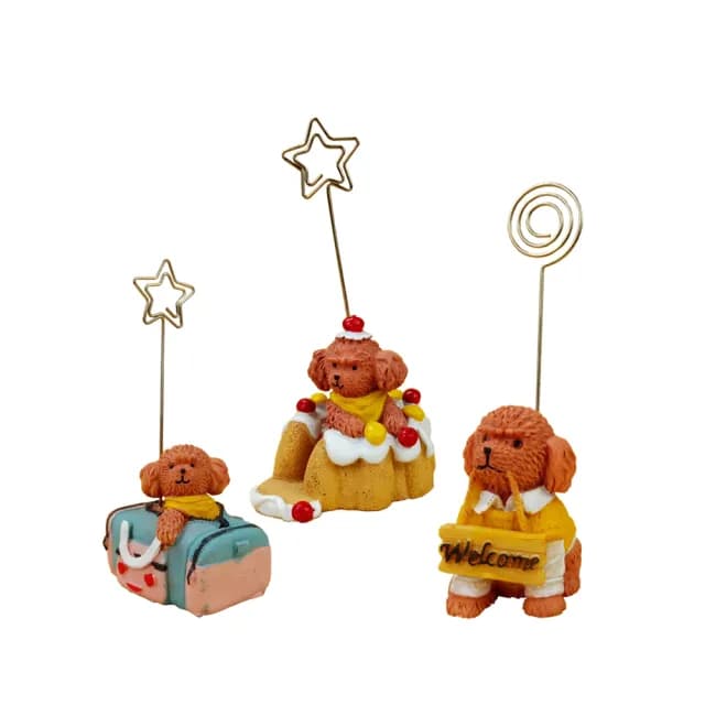 【BonBon naturel】貴賓狗可愛手工便簽夾/3入(名片夾/交換禮物)