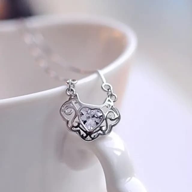 【米蘭精品】現貨+預購 925純銀項鍊鑲鑽吊墜(古典時尚精緻亮眼母親節情人節生日聖誕節禮物女飾品73fy44)