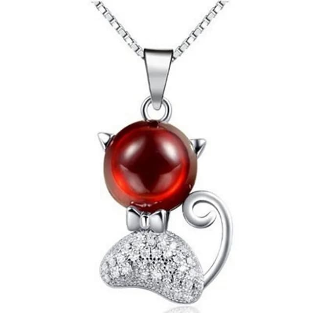 【米蘭精品】現貨+預購 925純銀項鍊鑲鑽吊墜(經典獨特可愛小貓母親節情人節生日聖誕節禮物女飾品73fy75)