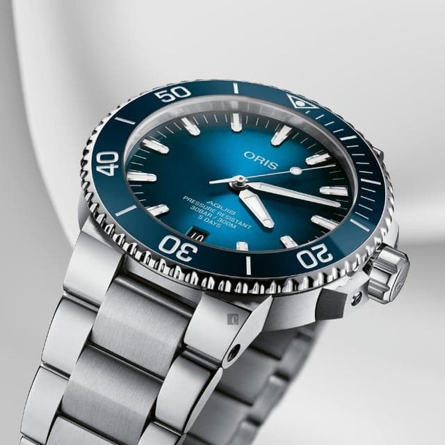 【ORIS 豪利時】Aquis 五日鍊全新自製機芯 Calibre 400 潛水錶 送禮 禮物 推薦(0140077634135-0782409PEB)