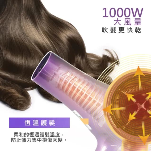 【KINYO】1000W大風量恆溫專業吹風機負離子保濕(KH-189)