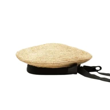【米蘭精品】現貨+預購 草帽貝雷帽(手工編織飄帶蝴蝶結防曬情人節生日聖誕節交換禮物女帽子3色73zr56)