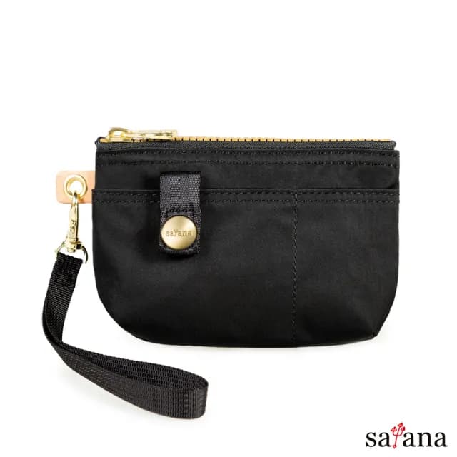 【satana】雙11限定★Soldier 實用拉鍊化妝包/零錢包(亮黑)