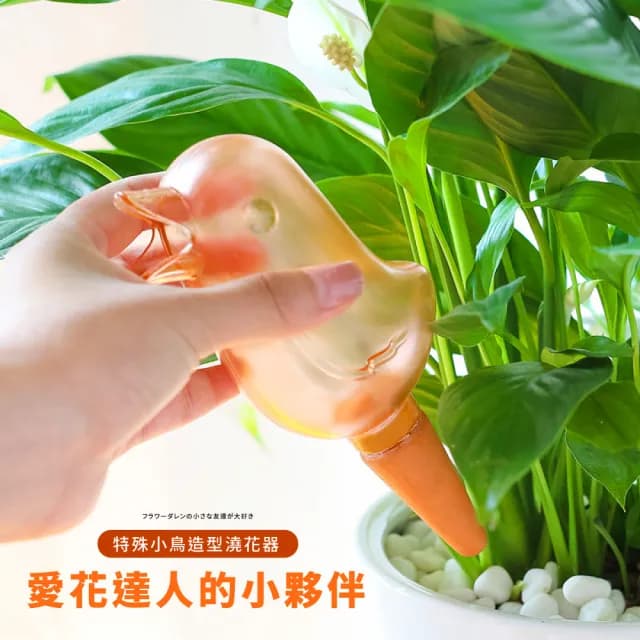 【園藝造型用具】小鳥造型自動澆花器3入(植物盆栽布置 自動滴水器 家用懶人澆水器 綠植造景 多肉 澆花瓶)