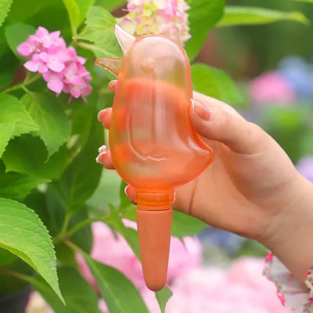 【園藝造型用具】小鳥造型自動澆花器3入(植物盆栽布置 自動滴水器 家用懶人澆水器 綠植造景 多肉 澆花瓶)