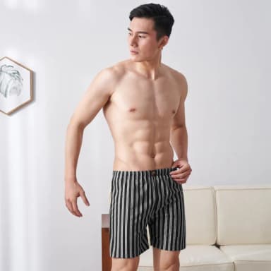 【尚芭蒂】12件組 男平口褲M-3L/歐風多色條紋彈力棉內褲/四角褲/不勒肉/不悶熱/情人節/禮物/生日