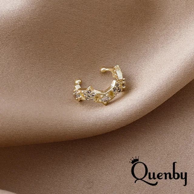 【Quenby】璀璨星芒排鑽設計耳骨夾(耳扣/飾品/配件) - momo購物網 - 好評推薦 -