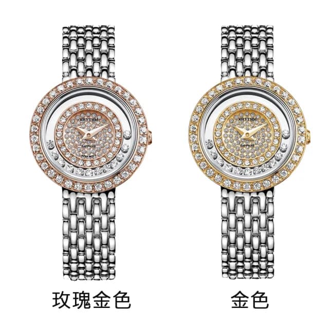 【RHYTHM 麗聲】流沙晶鑽女錶 送禮 禮物 推薦