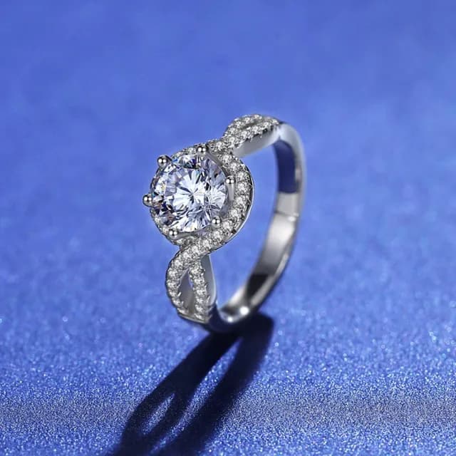 【米蘭精品】現貨+預購 莫桑鑽戒指925純銀(1克拉8心8箭微鑲扭臂聖誕節情人節生日交換禮物女飾品73yk63)