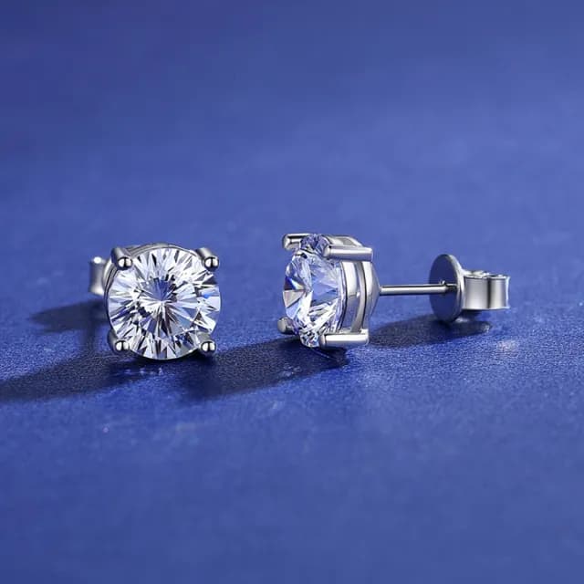 【米蘭精品】現貨+預購 莫桑鑽耳環925純銀耳針(2ct八心八箭經典中性情人節生日禮物女飾品2款73yk56)