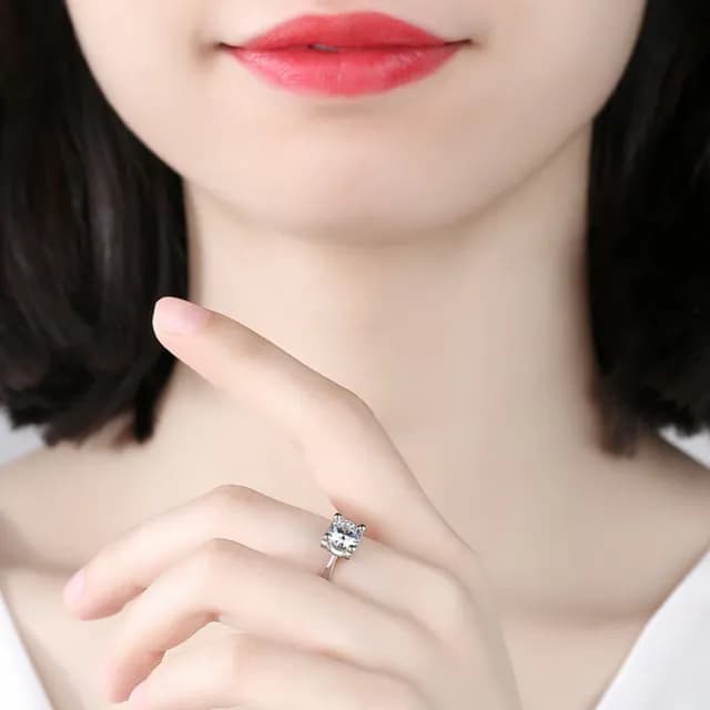 【米蘭精品】現貨+預購 莫桑鑽戒指925純銀(2ctD色八心八箭簡約聖誕節情人節生日交換禮物女飾品73yk47)
