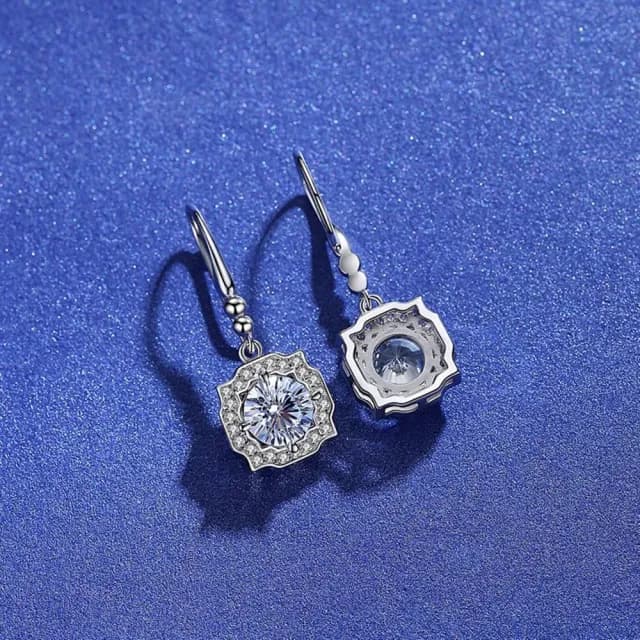 【米蘭精品】現貨+預購 莫桑鑽耳環925純銀耳針(1ctD色八心八箭方型情人節生日聖誕節禮物女飾品73yk59)