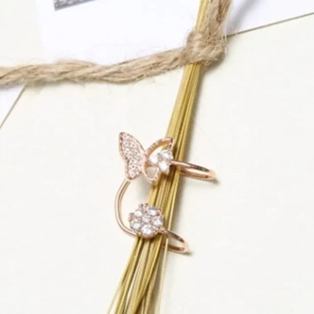 【米蘭精品】現貨+預購 925純銀玫瑰金耳環 單只(創意鑲鑽蝴蝶造型情人節生日聖誕節交換禮物女飾品73dy66)