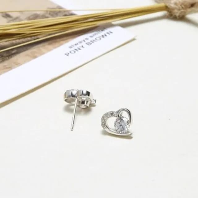 【米蘭精品】現貨+預購 925純銀耳環鑲鑽耳飾(百搭愛心造型情人節生日聖誕節交換禮物女飾品73dy78)