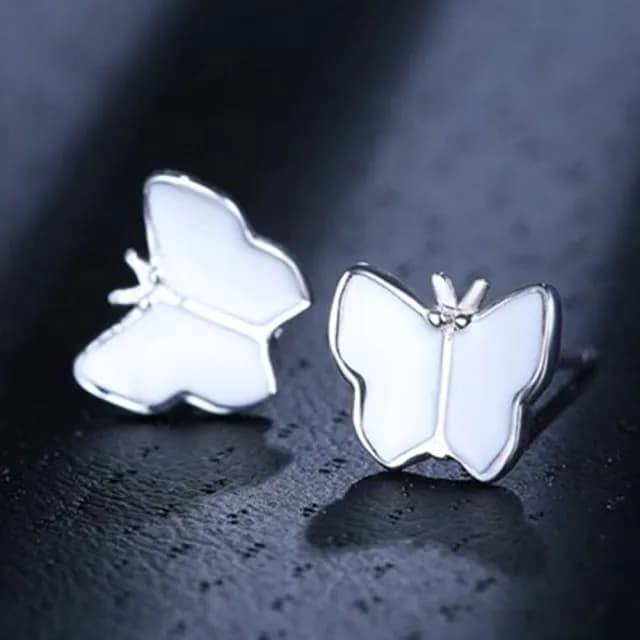 【米蘭精品】現貨+預購 925純銀耳環耳飾(簡約百搭蝴蝶造型情人節生日聖誕節交換禮物女飾品73dy85)