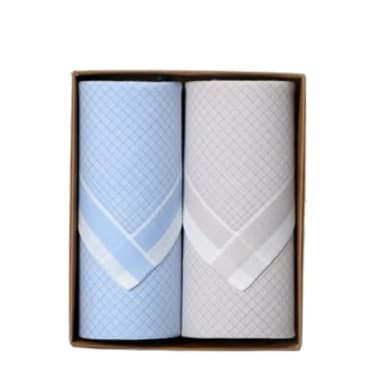【米蘭精品】現貨+預購 手帕禮盒純棉方巾兩件套(簡約格紋商務時尚情人節生日聖誕節交換禮物男配件3款73gd3)