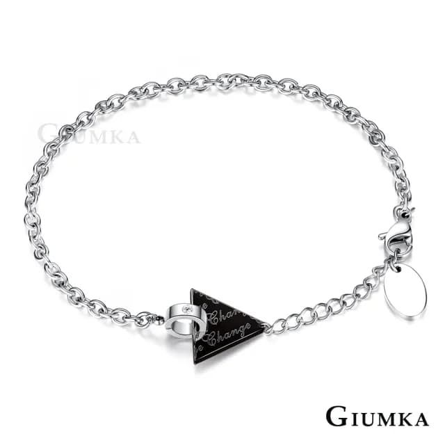 【GIUMKA】快速倉．女手鍊．黑色．白鋯(情人節禮物)
