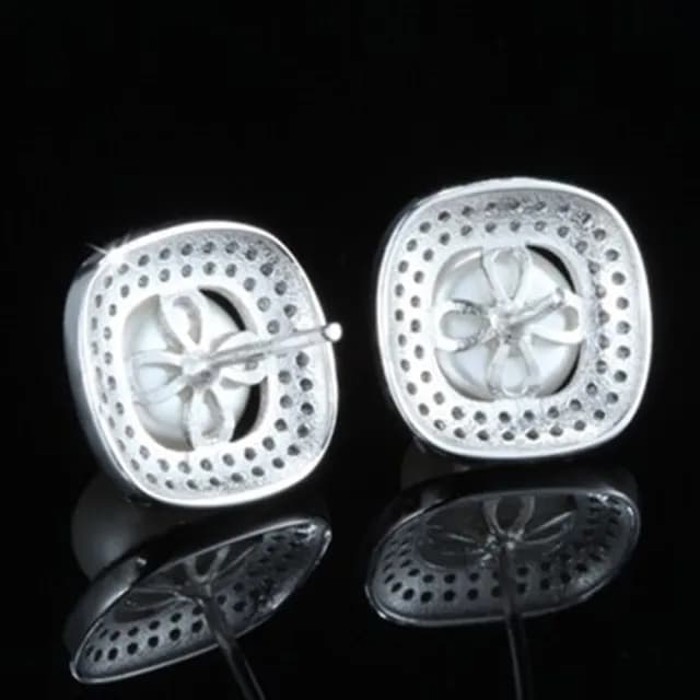 【米蘭精品】現貨+預購 925純銀耳環鑲鑽耳飾(優雅大方珍珠造型情人節生日聖誕節交換禮物女飾品73dy112)