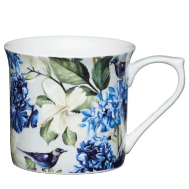 【KitchenCraft】骨瓷馬克杯 花叢藍鵲250ml  / 水杯 茶杯 咖啡杯 母親節禮物