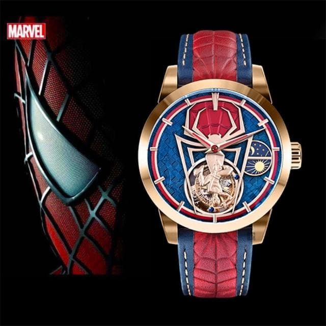 【MEMORIGIN 萬希泉】x MARVEL 漫威 蜘蛛人陀飛輪手錶 送禮 禮物 推薦(MV0423-4894379460482)