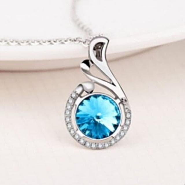 【米蘭精品】現貨+預購 925純銀項鍊水晶吊墜(韓版創意簡約氣質情人節生日聖誕節交換禮物女飾品3色73fx4)