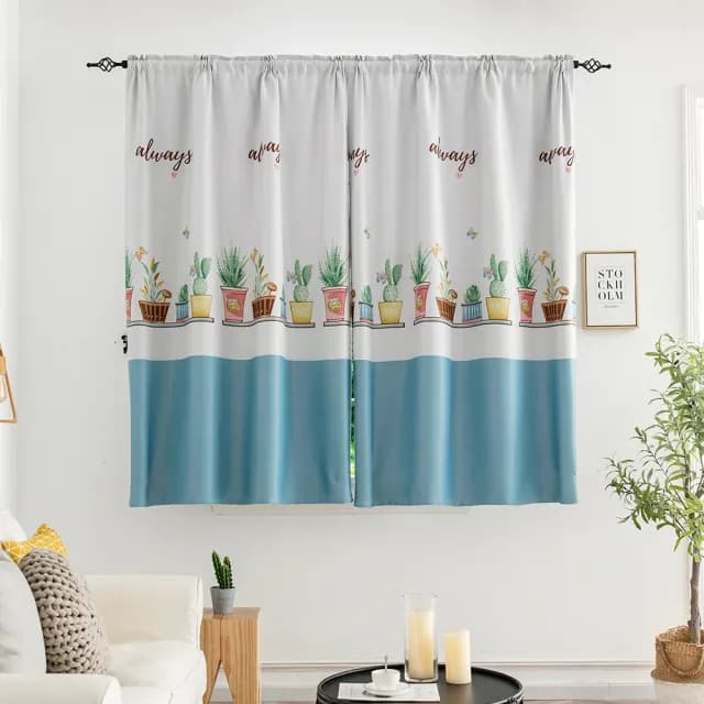 【巴芙洛】抗UV高隔熱植物盆栽遮光窗簾200cm寬*170cm高/遮光窗簾(窗簾/抗紫外線窗簾/遮光窗簾/風水簾)