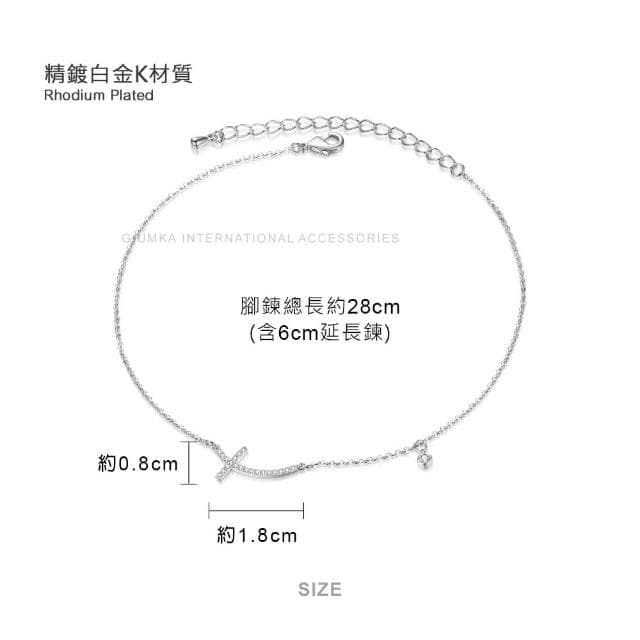 【GIUMKA】新年禮物．十字架腳鍊．女士腳鏈(銀色)