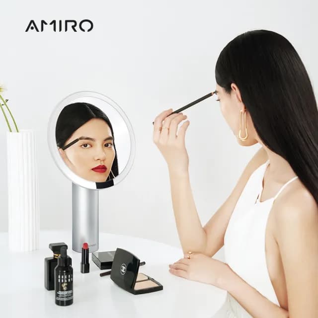 【AMIRO】全新第三代 Oath 自動感光 LED化妝鏡-雲貝白(美妝鏡 彩妝鏡 情人節禮物 禮盒 送禮)