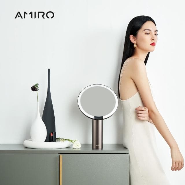 【AMIRO】全新第三代 Oath 自動感光 LED化妝鏡-黛麗黑(美妝鏡 彩妝鏡 情人節禮物 禮盒 送禮)