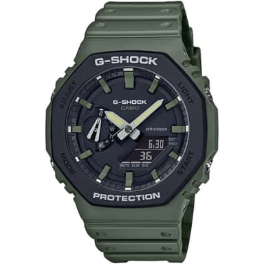 【CASIO 卡西歐】G-SHOCK 街頭軍事系列八角電子錶-軍綠 送禮 禮物 推薦(GA-2110SU-3A)