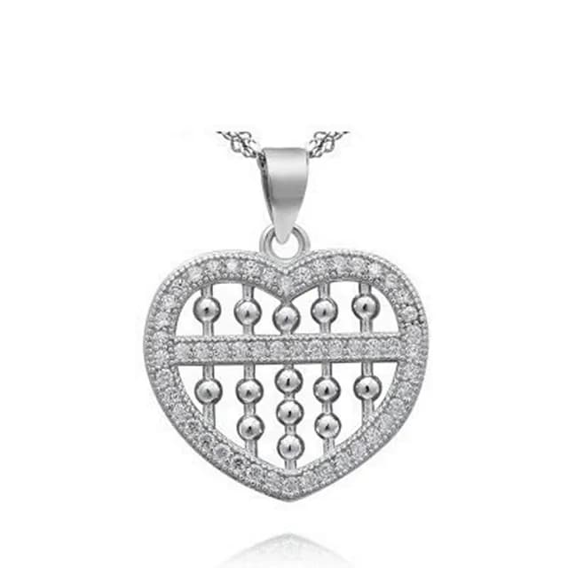 【米蘭精品】現貨+預購 925純銀項鍊鑲鑽吊墜(精緻愛心圓珠唯美情人節生日聖誕節交換禮物女飾品73df32)