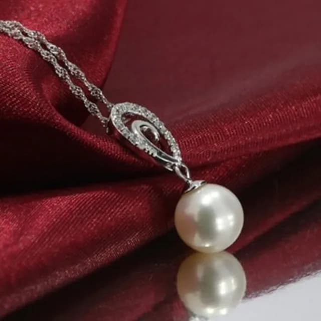 【米蘭精品】現貨+預購 925純銀項鍊珍珠吊墜(精緻鑲鑽高貴典雅情人節生日聖誕節交換禮物女飾品73dh14)