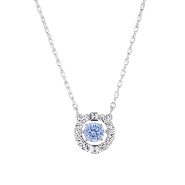 【SWAROVSKI 施華洛世奇】藍色 Sparkling 水晶項鏈(真 品 平 輸)