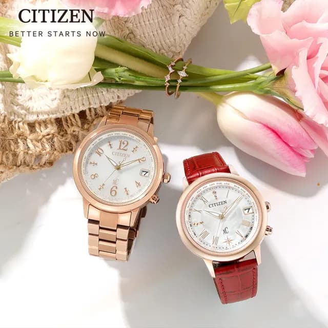 【CITIZEN 星辰】xC系列 光動能電波對時腕錶 七夕 情人節 送禮 推薦(CB1107-58A)